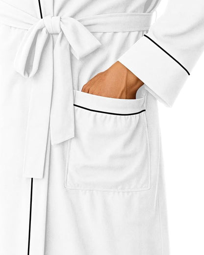 Cotton Blend Lightweight Knit Robe for Men Soft Loungewear Bathrobe
