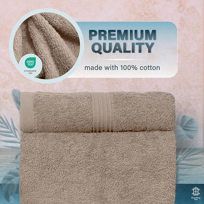 Luxe 2-Piece Bath Towel Set – Large Soft Cotton Towels, Absorbent, Durable & Skin-Friendly, Machine Washable, 27 x 54 in (Sand)