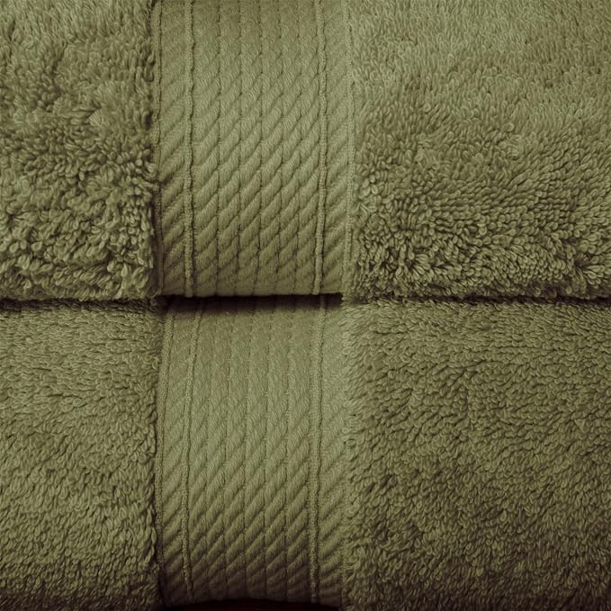 Superior Egyptian Cotton Plush Absorbent, 10 Piece Set, Forest Green | Quick Dry, Soft Luxury Towel Set, Bath Essentials, Guest Bath, Spa, 2 Bath, 4 Hand, 4 Face Towels, Madeline Towels