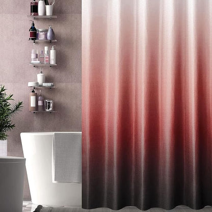 Red and Black Ombre Fabric Shower Curtain for Bath Decor, 72 x 72 | Red Black Gradient Fabric Shower Curtain, Cloth-Textured Bathroom Curtains Shower Set, Water Repellent and Machine Washable