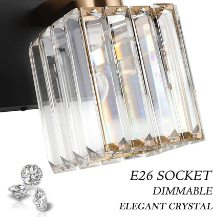 Aipsun Bathroom Vanity Light Fixtures Crystal Vanity Light for Bathroom 4 Light Modern Vanity Lighting (Exclude Bulb)