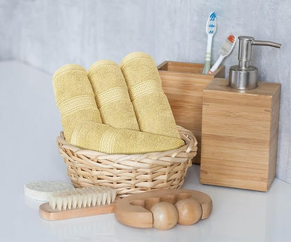 Utopia Towels 8-Piece Premium Towel Set, 2 Bath Towels, 2 Hand Towels, and 4 Wash Cloths, 600 GSM 100% Ring Spun Cotton Highly Absorbent Towels for Bathroom, Gym, Hotel, and Spa (Beige)