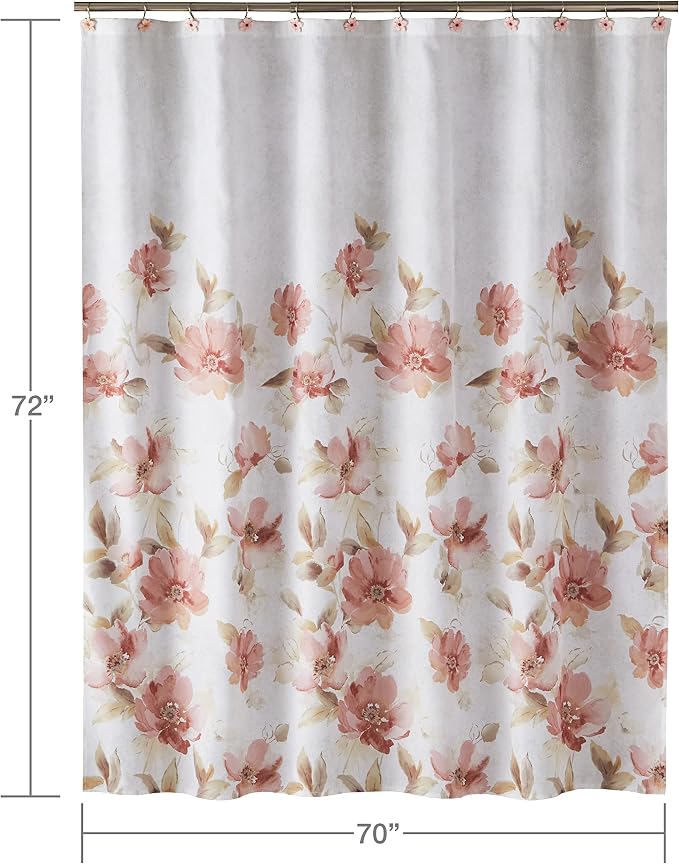 SKL Home Saturday Knight Misty Floral Shower Curtain, Pink/Multi