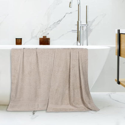 Superior 2-Piece Cotton Bath Sheet Set, Large Towels for Body, Quick Dry, Bathroom Essentials, Guest/Master Bath, Shower, Home Accessories, Apartment, Airbnb, Franklin Collection, Stone