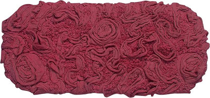 Home Weavers Bell Flower Toilet Tank Lid Cover – 10"x22", 100% Cotton, Tufted, Soft & Absorbent, Non-Slip, Machine Washable Bathroom Décor, Red