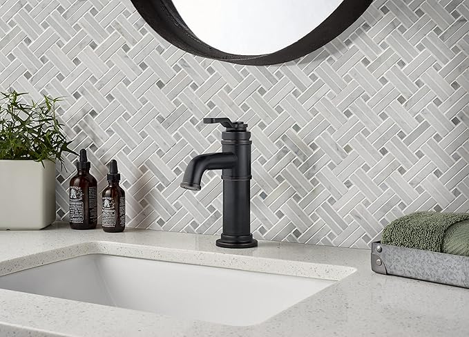 MSI Carrara White Marble Basketweave Mosaic Tile for Kitchen Backsplash, Bathroom Accent Wall, Shower Wall