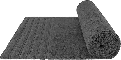 American Soft Linen 35x70 Jumbo Large Bath Towel, 600 GSM 100% Cotton Turkish Bath Sheet, Oversized Luxury Bath Towel for Bathroom Beach and Pool, Dark Gray