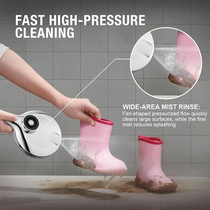 Handheld Shower Head with Magnetic Docking System | 9-Function High Pressure Detachable Shower Head, 5-inch Showerhead with 72 Inch Hose, Remote Dock, Chrome, SH180-C-D