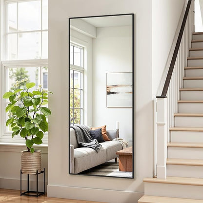 Bathroom Mirror 71" x 32", Large Rectangle Wall Mirror, Black Metal Frame Wall Mounted Mirrors for Bathroom, Vanity, Bedroom, Entryway Decor(Horizontal/Vertical)