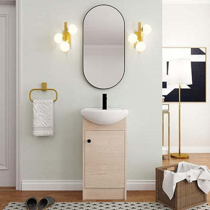 22" Floating Bathroom Vanity with Sink, 22 Inch Wall Mounted for Small Bathrooms, Soft-Close Door Cabinet with White Ceramic Basin & Waterproof Plywood, Modern Space Saving Vanity, White