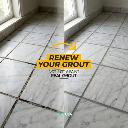 Premixed Tile Grout Repair - Gray 2-Pack (17.6oz/500g) | Acrylic sanded formula, for bathroom shower kitchen tile, water-resistant, 24-hour cure, 58 sq ft, value 2-pack