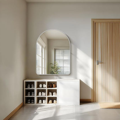 FORBATH Arched Bathroom Mirror 40x30 Inch, Silver Arch Wall Mirror with Aluminum Frame, Arched Mirror for Dresser, Fireplace,Entryway,Home Decor,Hanging or Leaning Against Wall