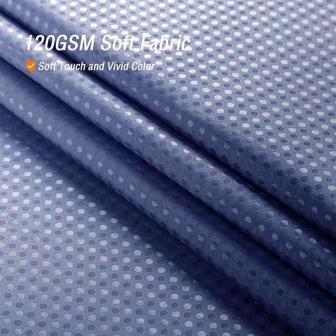 Navy Blue Ombre Fabric Shower Curtain for Bath Decor, 72 x 72 | Navy Blue Gradient Fabric Shower Curtain, Cloth-Textured Bathroom Curtains Shower Set, Water Repellent and Machine Washable