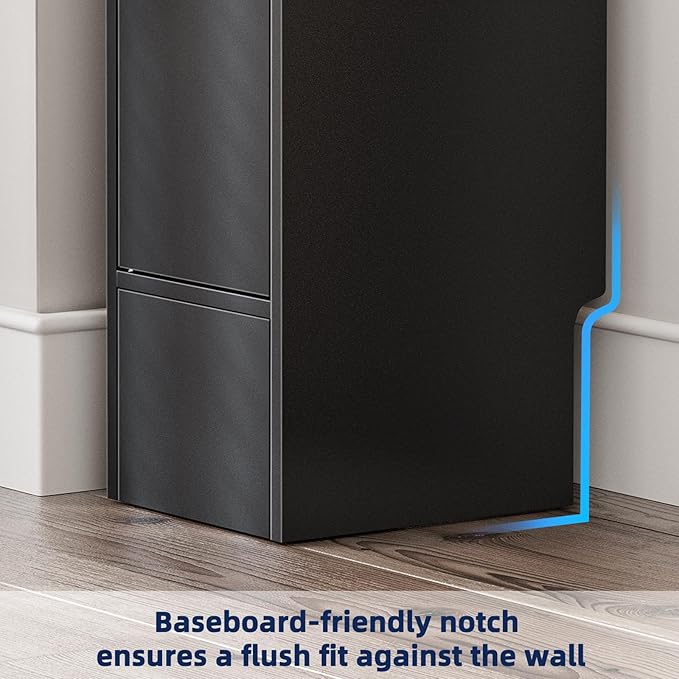 MOHOPE Narrow Bathroom Storage Cabinet, 72" Tall Slim Bathroom Cabinet with 2 Doors & Adjustable Shelves, Skinny Freestanding Floor Cabinet for Small Spaces, Living Room, Black