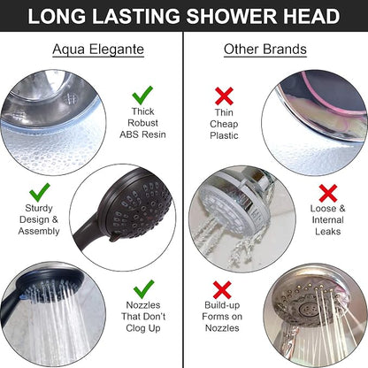 Luxury Handheld Shower Kit - 2.5 GPM - Oil-Rubbed Bronze | 6 Function High Pressure Removable Hand Held Showerhead with Hose and Mount, Easy Install for Boosting Low Water Flow Baths