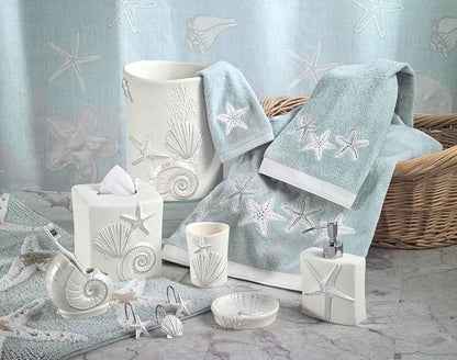 Avanti Linens - Soap Dish, Seashell Inspired Bathroom Accessories, Guest Bathroom Essentials (Sequin Shell Collection)
