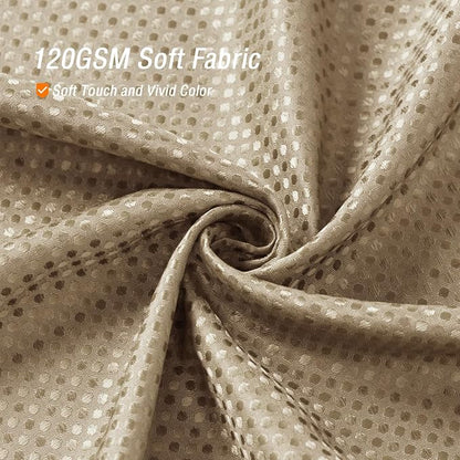 Long Beige Fabric Shower Curtain, 72 x 78 | Tall Cloth-Textured Shower Curtain for Bathroom, Water Repellent, Machine Washable