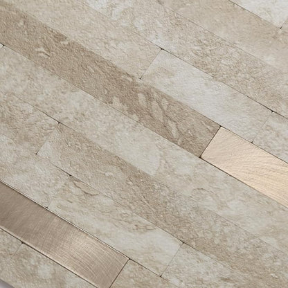 Yipscazo 10 Sheets PVC Wall Tiles Stick on Tiles for Backsplash Kitchen, Bathroom, Laundry Room, Camper, Fireplace (6'' X 12'', Rock)