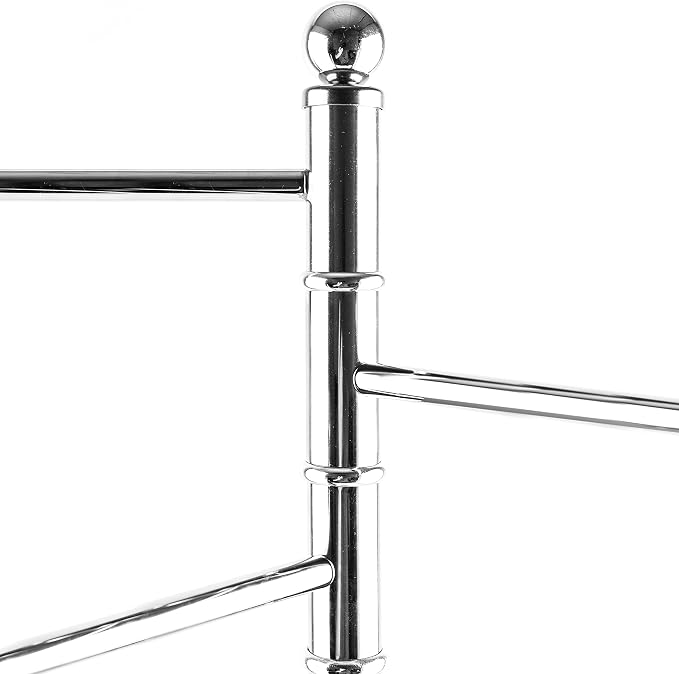 MyGift 40 Inch Silver Metal Towel Rack, Freestanding 3 Swivel Arms | Three bars create separate hanging space for bath linens, hand towels, and washcloths while improving airflow for drying
