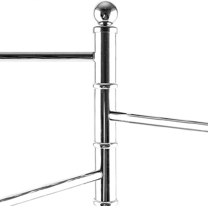 MyGift 40 Inch Silver Metal Towel Rack, Freestanding 3 Swivel Arms | Three bars create separate hanging space for bath linens, hand towels, and washcloths while improving airflow for drying