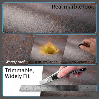 Art3d 30-Pack Peel and Stick Vinyl Floor Tiles, 12 x 12 in, Rust Granite | Anti-Slip, Waterproof, Stain-Resistant, Simple to Clean, Durable, Premium Vinyl, Ideal for Kitchen, Dining Room, Bedrooms
