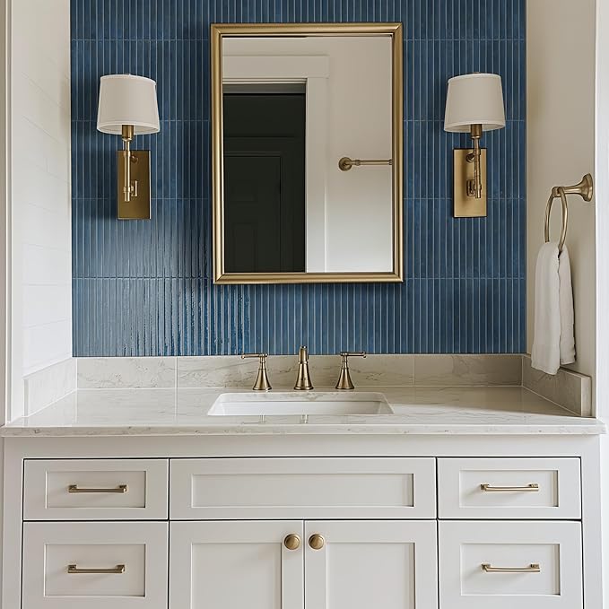 MSI Marino Deep Azure 5 in. x 10 in. Glossy Porcelain Fluted Wall Tile for Bathroom, Kitchen Backsplash, Accent Wall Tile, and Shower Wall Tile