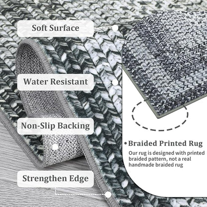 Modern Washable Rug 8x10 Rugs for Living Room Soft Bedroom Rug Grey Geometric Large Area Rug Non Slip Throw Rugs Non Shedding Stain Resistant Carpet for Nursery Dining Room 8'x10' Grey