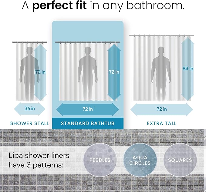 LiBa Shower Curtain PEVA 8G, 72x72 Inch Cat Eyes with Magnets | 8G heavy-duty PEVA, 3D pattern, 3 weighted magnets, rust-proof grommets, waterproof vinyl shower curtain