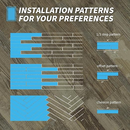 Art3d Peel and Stick Floor Tile Vinyl Wood Plank 12-Pack 18 Sq.Ft, Aged Wood, Rigid Surface Hard Core Easy DIY Self-Adhesive Flooring