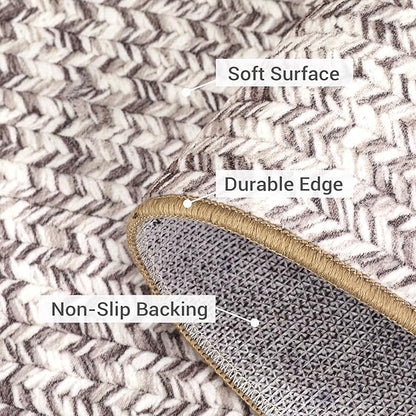 Printed Runner Rugs for Hallway 2x8 Rug Kitchen Rugs Non Slip Washable Modern Rug Soft Hallway Runner Contemporary Low Pile Area Rug for Living Room Bedroom Decor Nursery Rug, Beige/Grey