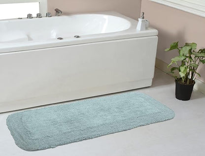 Home Weavers Radiant Collection 100% Cotton Bathroom Rugs Set, Machine Washable Rug, Extra Soft and Absorbent Bath Rug, Kitchen Mat, Bath Mat Set, Bath Floor Mat Non Slip, 21"x54" Runner, Sky Blue