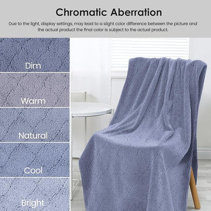 JML Microfiber Bath Towels with Hanging Loop, 2 Pack, 27x55 in, Blue | Ultra Soft, Super Absorbent, Fast Drying, No Fading, Large Body Towel for Shower, Gym, Sauna, Sport, Fitness, SPA,Yoga