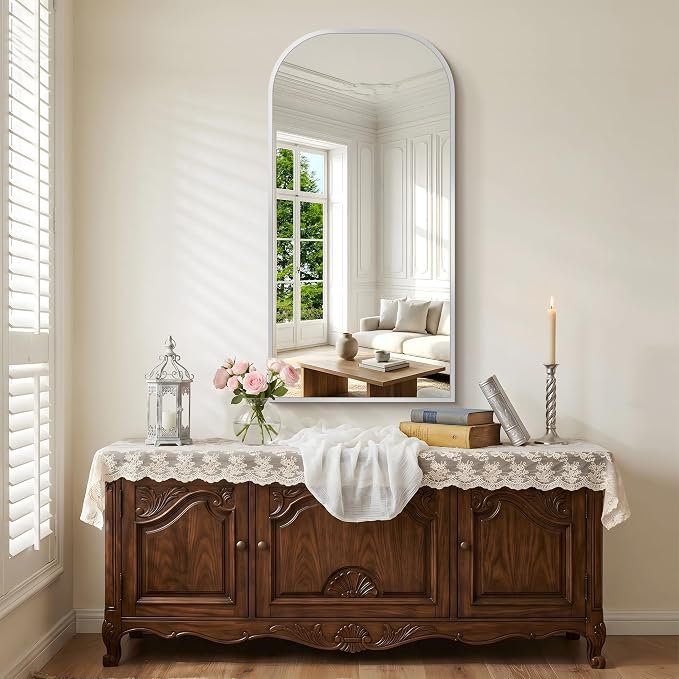 COFENY Bathroom Mirror, 24x48 inch Silver Rectangle Wall Mounted Mirror with Thin Frame, Bathroom Vanity Mirrors for Over Sink, Entryway, Living Room, Bedroom