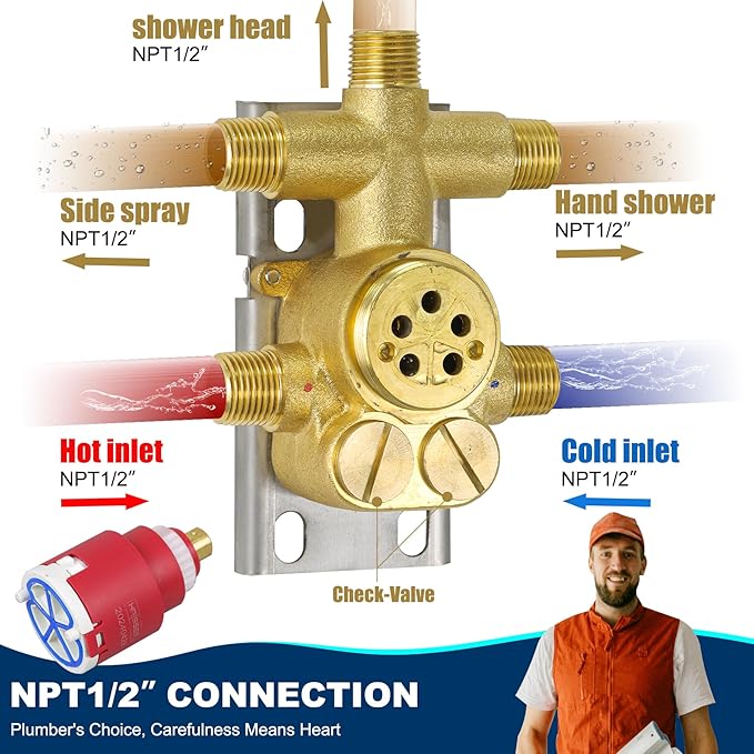 Antique Brass Shower System, 9" & 6" Dual Rain Heads and Handheld Spray Vintage Fixtures, 3-Function Dual Knob Valve with Separate Temperature Control, Matte Black