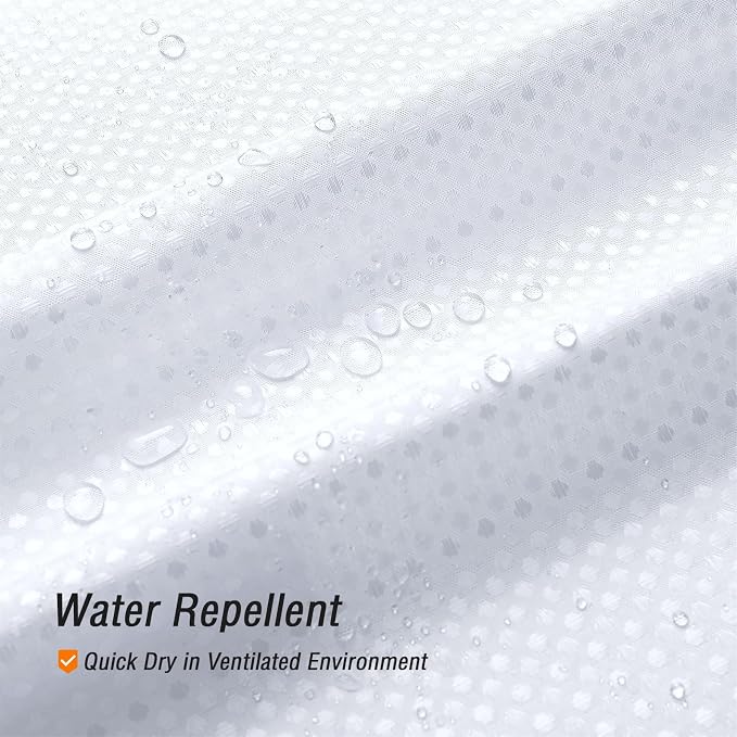 Small Stall White Fabric Shower Curtain, 36 x 72 | Narrow Half Cloth-Textured Shower Curtain for Bathroom, Water Repellent, Machine Washable