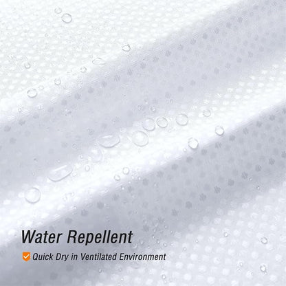 Long White Fabric Shower Curtain, 72 x 78 | Tall Cloth-Textured Shower Curtain for Bathroom, Water Repellent, Machine Washable