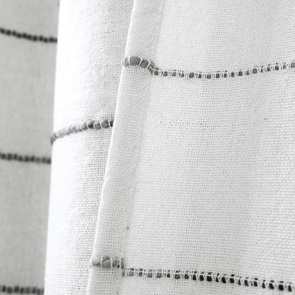 Lush Decor Ombre Stripe Yarn Dyed Cotton Shower Curtain, 72" W x 72" L, Gray & Multi - Fabric Shower Curtains - Striped Bathroom Curtain - Farmhouse & Coastal Decor