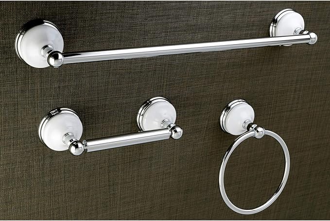 Kingston Brass BAK111248C Victorian 3-Piece 18-Inch Towel Bar Bathroom Accessory Set in Polished Chrome