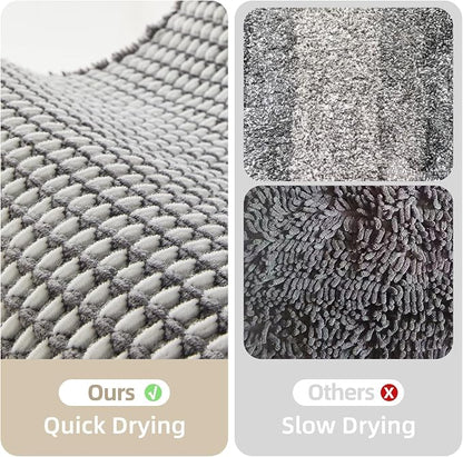 TYUU Waffle Bath Mat, Boho Bathroom Rugs Non Slip, 36x24 Grey & White | Super Absorbent Quick Dry Bath Rug, Non-Slip Backing, Soft Waffle Washable Farmhouse Bathroom Mats, Tub, Shower & Home Decor