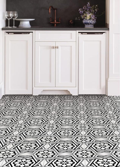 FloorPops Black Dakota Peel & Stick Floor Tiles, FP4282
