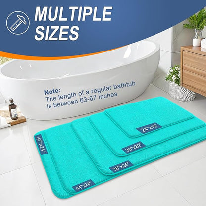 OLANLY Thick Memory Foam Bathroom Rugs 30x20, Soft Absorbent Bath Mat, Teal | Quick Dry Bath Rugs, Non-Slip Carpet, Machine Washable Mats for Bathroom Floor, Tub and Shower, Home Decor Accessories