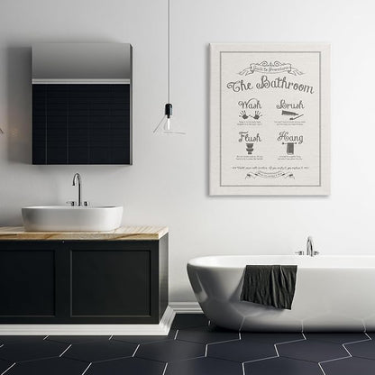 Stupell Industries Bathroom Procedures Linen, 36 x 48 Inch Canvas Wall Art | Stupell Industries · By Lettered and Lined · Ready to hang · Clean diagram style for bathroom decor · Made in USA