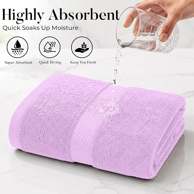 DAN RIVER 600 GSM Cotton Large Bath Towels Set of 4, 27 x 54 Inches | Larger & Lighter Weight Towels for Bathroom - Highly Absorbent & Quick Dry 100% Cotton Bath Towel Set for Home, Spa & Hotel