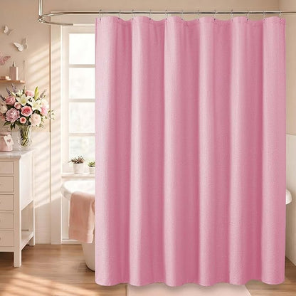 Berry Cute Girls Shower Curtain, Embossed Textured Fabric Shower Curtain for Bathroom - Soft Cloth & Hotel Spa Luxury, Water Repellent, Machine Washable Shower Curtain, 72X72, Hot Pink