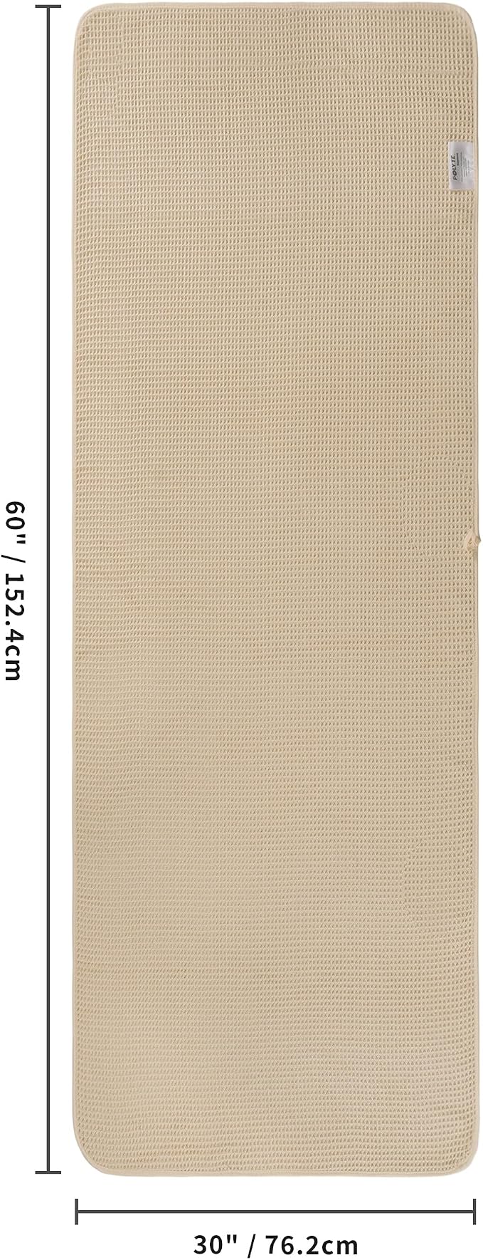 POLYTE 430 GSM Poly Blend Microfiber Quick Dry Waffle Bath Towel, 30x60 in | 4 Pack, Oversize, Lint Free, Body Towel