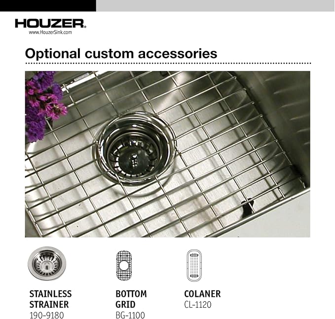 Houzer Club Stainless Steel Kitchen Bar & Prep Sink: 10 Inch Undermount Compact Oval Sink with Strainer, Durable & Versatile, Essential for Home & Apartment: CS-1105-1