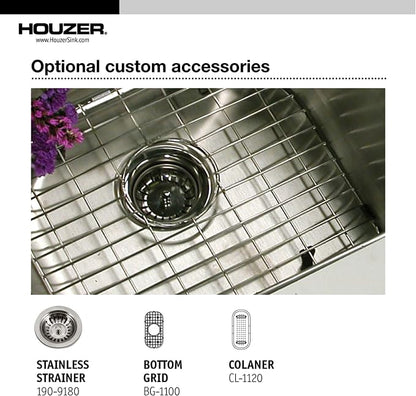 Houzer Club Stainless Steel Kitchen Bar & Prep Sink: 10 Inch Undermount Compact Oval Sink with Strainer, Durable & Versatile, Essential for Home & Apartment: CS-1105-1