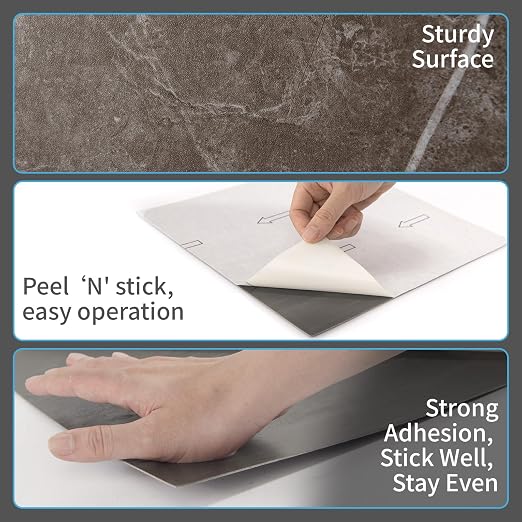 Art3d 30-Pack Peel and Stick Vinyl Floor Tiles, Red & White Marble | 15 Tiles per Color, 12" x 12" Single Tile, Wipeable, Waterproof, Ideal for Kitchen, Bathroom, Living Room, Bedroom