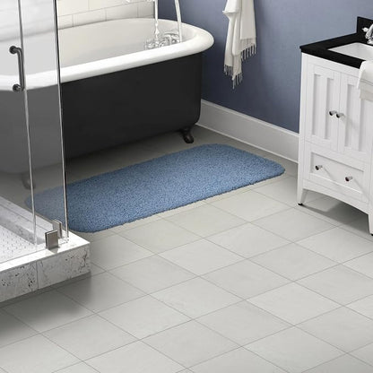 Garland Rug Jazz Nylon Washable 22 in. x 60 in. Basin Blue Bath Rug Soft, Absorbent, and Stylish for Your Bathroom