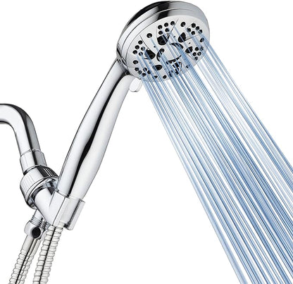AquaDance High Pressure 6-Setting 3.5" Chrome Face Handheld Shower with Hose for the Ultimate Shower Experience! Officially Independently Tested to Meet Strict US Quality & Performance Standards! | Anti-clog Jets, Premium Stainless Steel Hose & Adjusta...